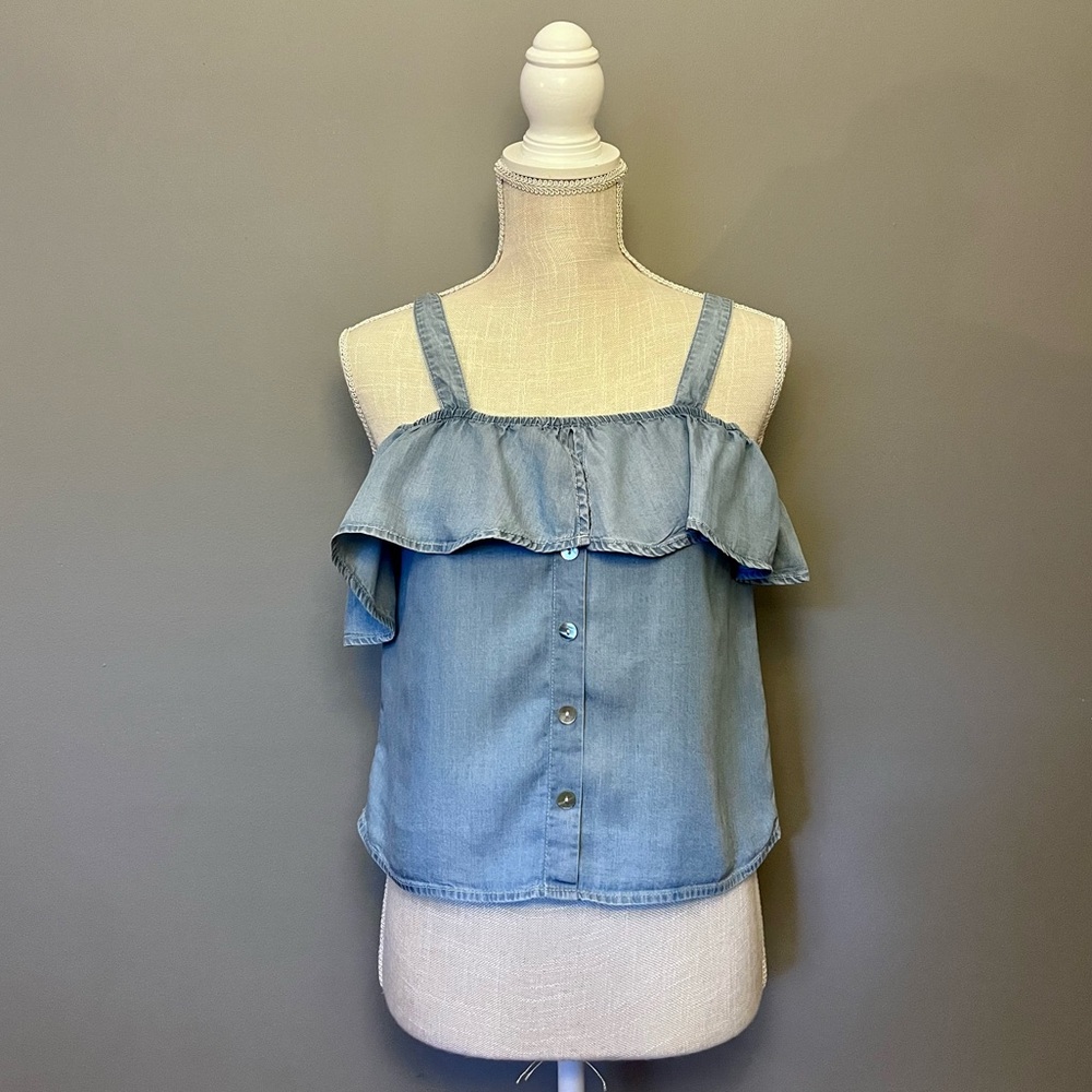 Off the Shoulder Denim Blouse
